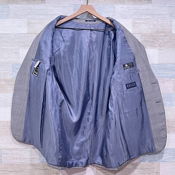 RRL Ralph Lauren Wool Glen Check Suit Gray 2 Button Mens 46R x Pleated Pants - Picture 5 of 12